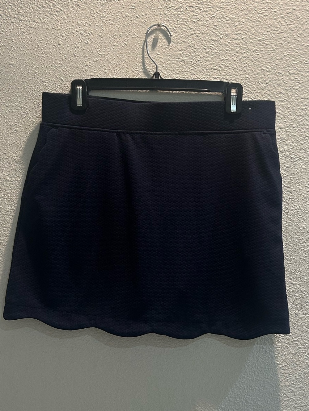 Pebble Beach Navy Mini Skirt with Subtle Texture
